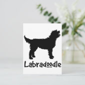 Labradoodle mit/Cooler Text Postkarte (Stehend Vorderseite)