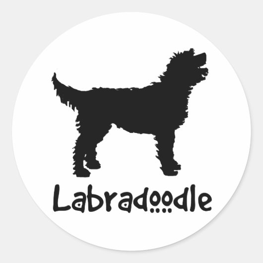 Labradoodle mit/Cooler Text Runder Aufkleber (Vorderseite)