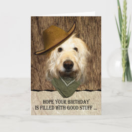 Labradoodle mit Cowboy Hat Funny Birthday Card Karte