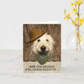 Labradoodle mit Cowboy Hat Funny Birthday Karte (Gelbe Blume)