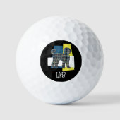 Labradoodle Niedlich Dog Silhouette Monogram TriGr Golfball (Vorderseite)