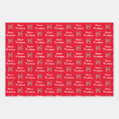 Labradoodle Niedlich Hund Silhouette Rote Woofmas Geschenkpapier Set (Vorderseite)