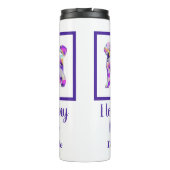 Labradoodle Niedlich Hunde Silhouette Lila PY&B Thermosbecher (Rückseite)