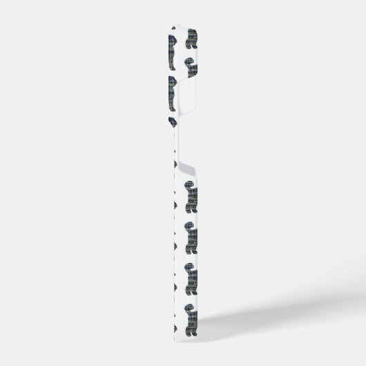 Labradoodle Niedlich Hunde Silhouette Raster weiß iPhone Hülle (Linke Seite)