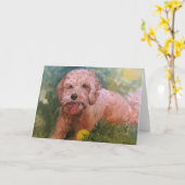 Labradoodle oder Goldendoodle-Karte für jeden Anla Karte (Gelbe Blume)