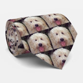 Labradoodle oder goldenes Gekritzel gemalte Krawatte (Gerollt)