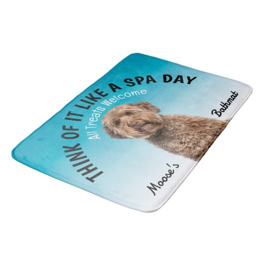 Labradoodle Personalisiert Hund Lover Bath Mat Badematte (Schrägansicht)