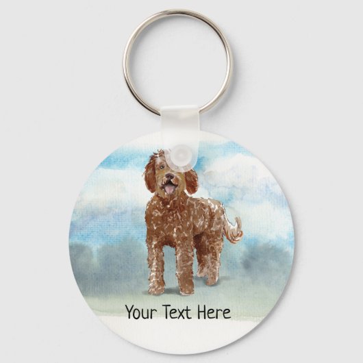 Labradoodle Personalisiert Keyring Schlüsselanhänger (Vorderseite)