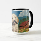 Labradoodle Puppy Farm Morgens Tasse (VorderseiteRechts)
