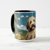Labradoodle Puppy Farm Morgens Tasse (Vorderseite Links)