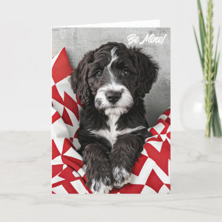 Labradoodle Puppy Valentine Card Dankeskarte