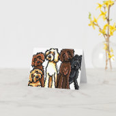 Labradoodle Rainbow Blank Karte (Gelbe Blume)