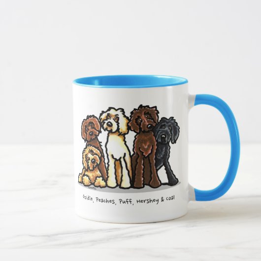 Labradoodle Rainbow Personalisiert Tasse (Rechts)