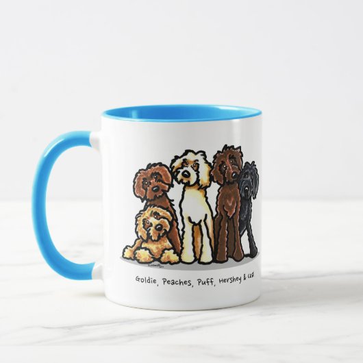 Labradoodle Rainbow Personalisiert Tasse (Links)