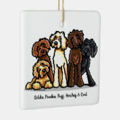 Labradoodle Rainbow Personalisiert Weihnachten Keramikornament (Rechts)