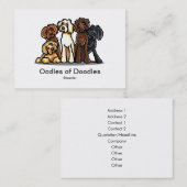 Labradoodle Rainbow White Pet Business Cards Visitenkarte (Vorne/Hinten)