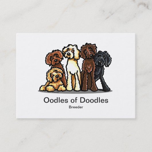 Labradoodle Rainbow White Pet Business Cards Visitenkarte (Vorderseite)
