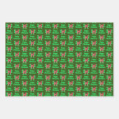 Labradoodle Red Christmas Dog & Green Bow 2 Farbe Geschenkpapier Set (Vorderseite 3)