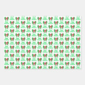 Labradoodle Red Christmas Dog & Green Bow 2 Farbe Geschenkpapier Set (Vorderseite 2)