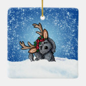 Labradoodle Rentier Keramik Ornament (Rückseite)