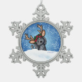 Labradoodle Rentier Snowflake Ornament (Vorderseite)