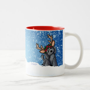 Labradoodle Rentier Weihnachten Zwei-Tone-Tasse Zweifarbige Tasse