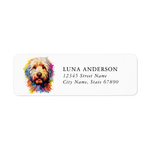 Labradoodle-Rücksendeadressen-Aufkleber (Vorne)