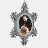 LABRADOODLE SCHNEEFLOCKEN Zinn-Ornament (Links)