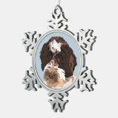 LABRADOODLE SCHNEEFLOCKEN Zinn-Ornament (Rechts)