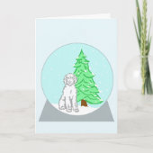 Labradoodle Snow Globe Feiertagskarte (Vorderseite)