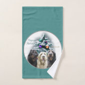 Labradoodle Trio Christmas Badhandtuch Set (Handtuch)