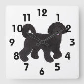 Labradoodle-Uhr Quadratische Wanduhr (Vorderseite)