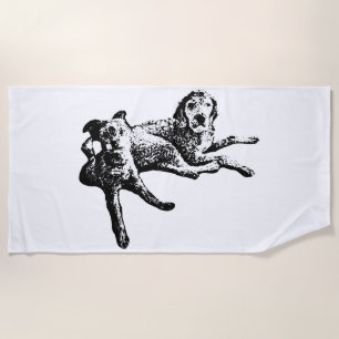 Labradoodle- und Terrier-Duo-Tinte-Kunst-Strandtuc Strandtuch