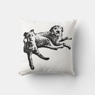 Labradoodle- und Terrier-Duo-Tinten-Kunst-Wurfkiss Kissen