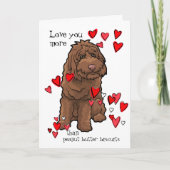 Labradoodle Valentine-Liebe Sie mehr als Kekse Karte (Vorderseite)