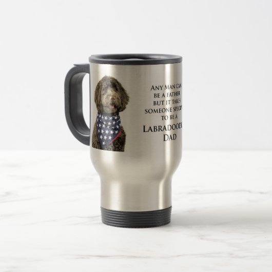 Labradoodle Vater-Tasse Reisebecher (Vorderseite Links)