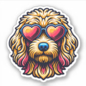 Labradoodle Vinyl Docker Aufkleber (Vorderseite)
