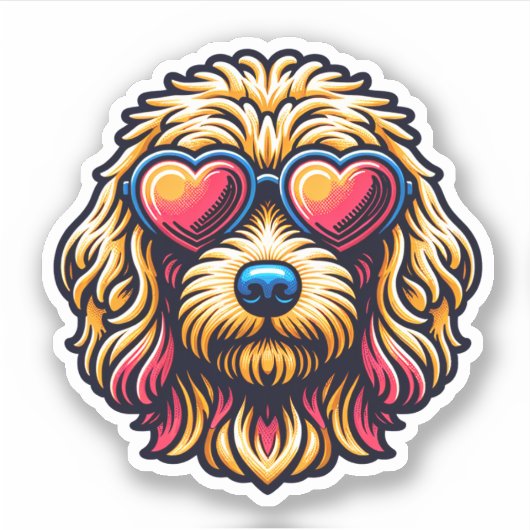 Labradoodle Vinyl Docker Aufkleber (Vorderseite)
