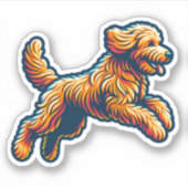 Labradoodle Vinyl Docker Aufkleber (Vorderseite)