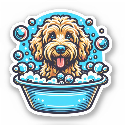 Labradoodle Vinyl Docker Aufkleber (Vorderseite)