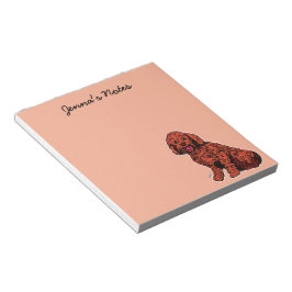 Labradoodle Warme Peach 5.5" x 6" Benutzerdefinier Notizblock