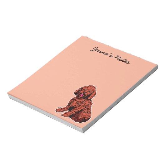 Labradoodle Warme Peach 5.5" x 6" Benutzerdefinier Notizblock (Rotiert)