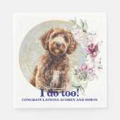 Labradoodle Wedding Napkins mit Hunden Foto Serviette (Vorderseite)