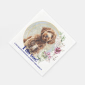 Labradoodle Wedding Napkins mit Hunden Foto Serviette (Ecke)