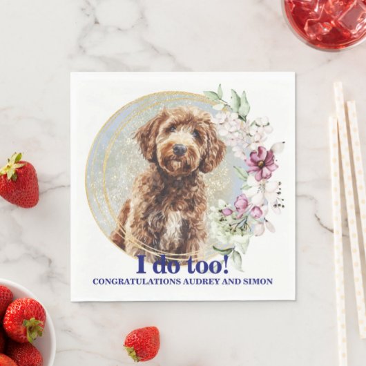 Labradoodle Wedding Napkins mit Hunden Foto Serviette