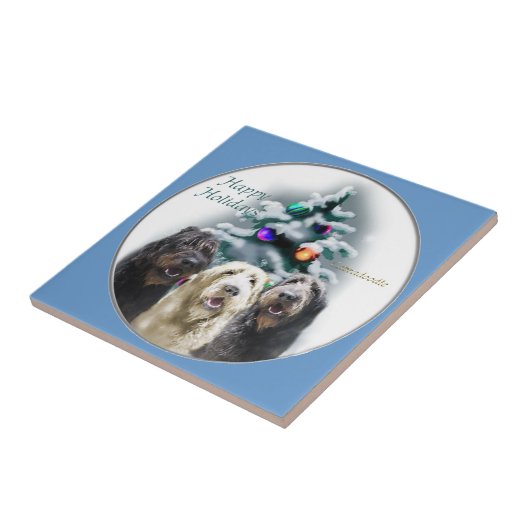 Labradoodle Weihnachten Fliese (Seite)