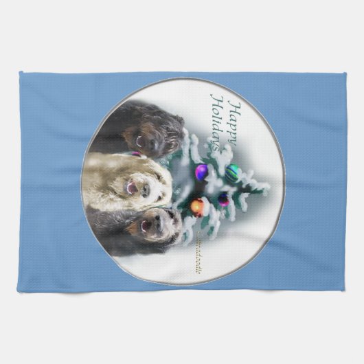 Labradoodle Weihnachten Küchentuch (Horizontal)