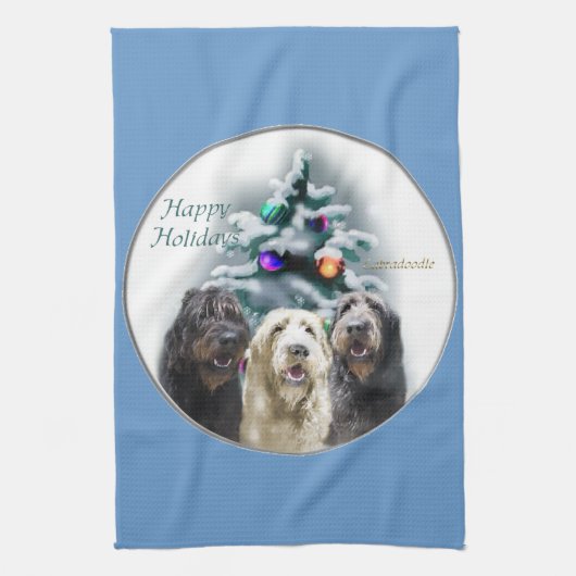 Labradoodle Weihnachten Küchentuch (Vertikal)