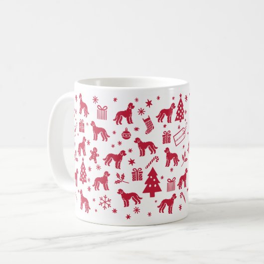 Labradoodle Weihnachtsdesign Kaffeetasse (Vorderseite Links)