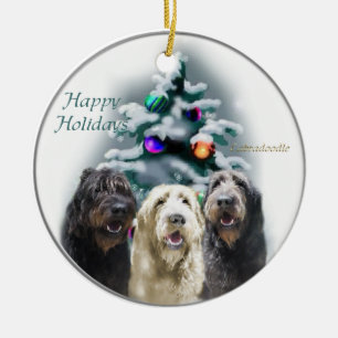 Labradoodle Weihnachtsgeschenk-Verzierung Keramik Ornament